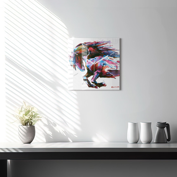 Wanduhr quadratisch Pferd auf der Flucht