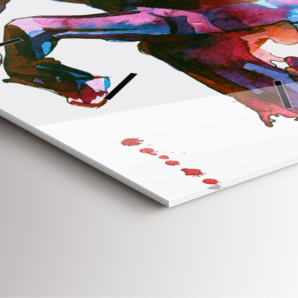 Wanduhr quadratisch Pferd auf der Flucht