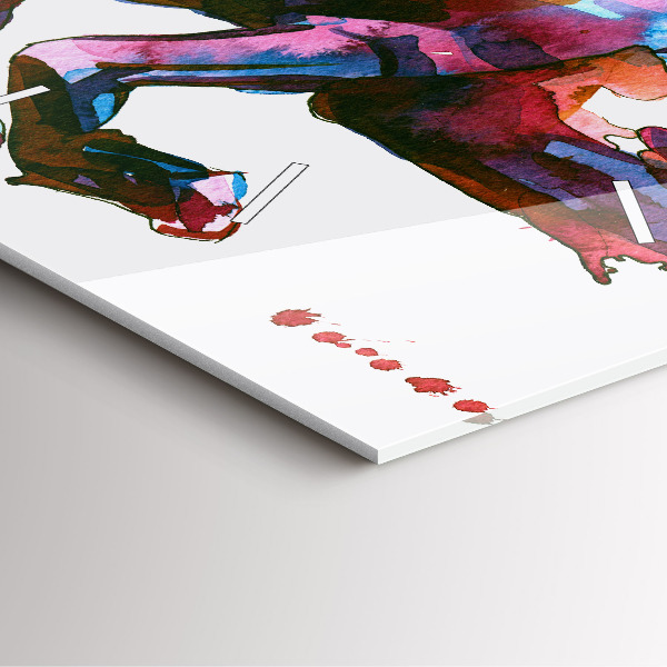 Wanduhr quadratisch Pferd auf der Flucht