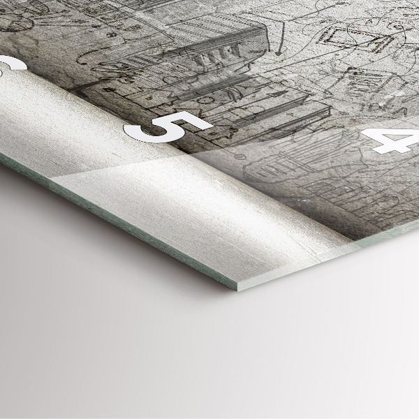 Wanduhr quadratisch Skizze einer Stadt