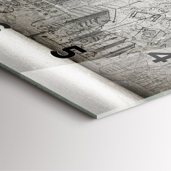 Wanduhr quadratisch Skizze einer Stadt