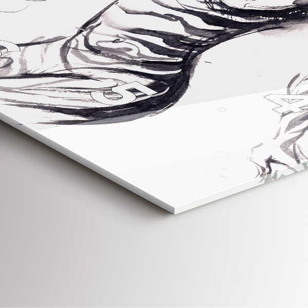 Wanduhr modern quadratisch Frau und Zebras