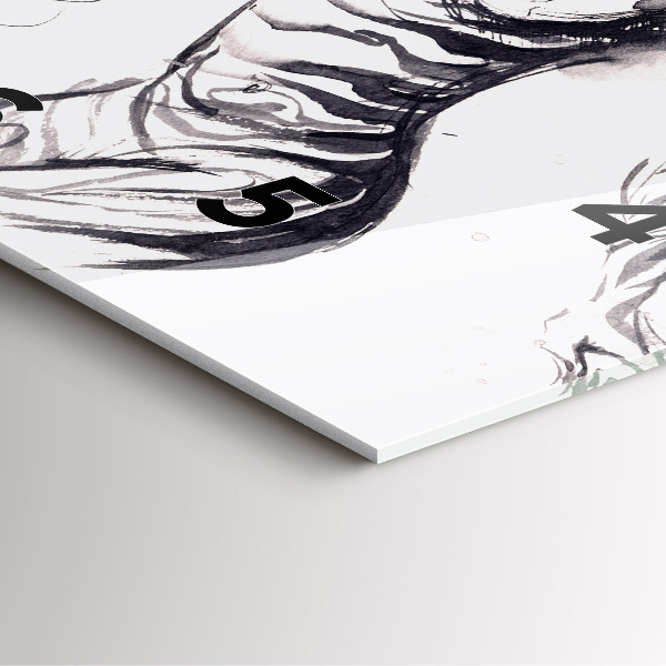 Wanduhr modern quadratisch Frau und Zebras