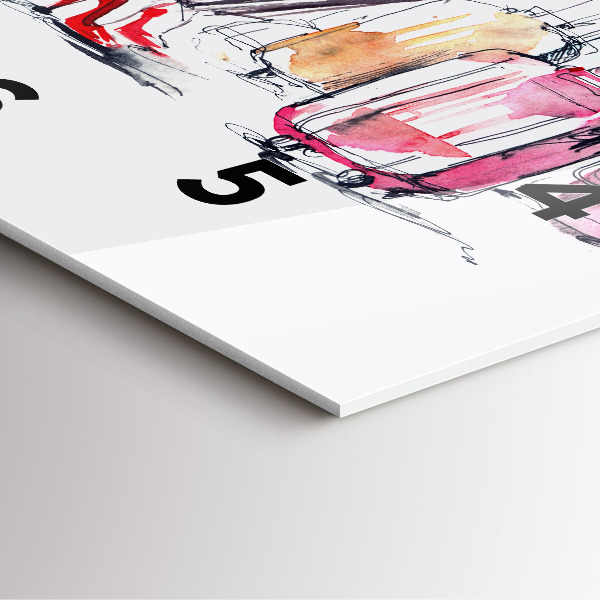 Wanduhr quadratisch mit motiv Frau Reisekoffer