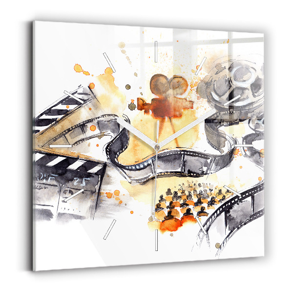 Wanduhr modern quadratisch Kinematographie Kamera