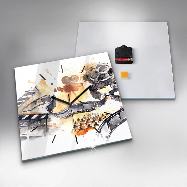 Wanduhr modern quadratisch Kinematographie Kamera