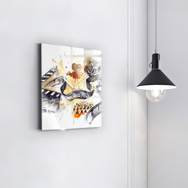 Wanduhr modern quadratisch Kinematographie Kamera