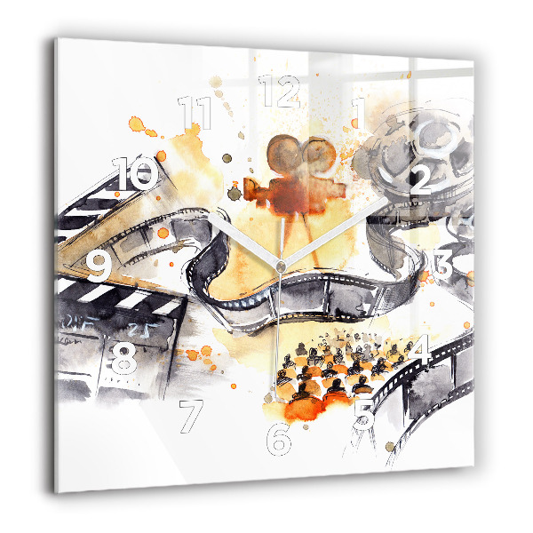 Wanduhr modern quadratisch Kinematographie Kamera