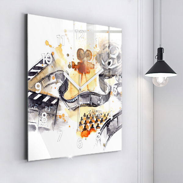 Wanduhr modern quadratisch Kinematographie Kamera