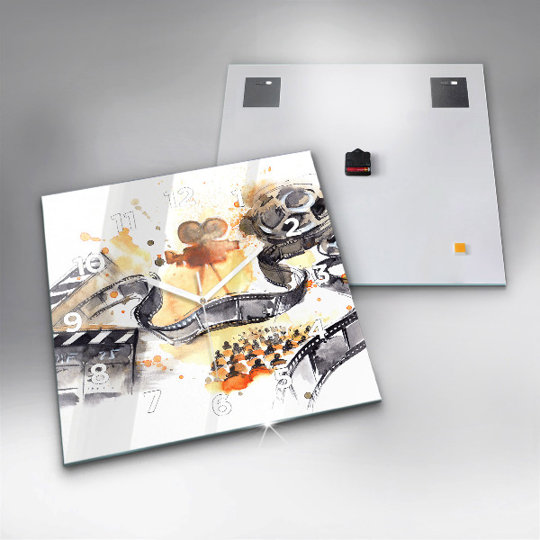 Wanduhr modern quadratisch Kinematographie Kamera