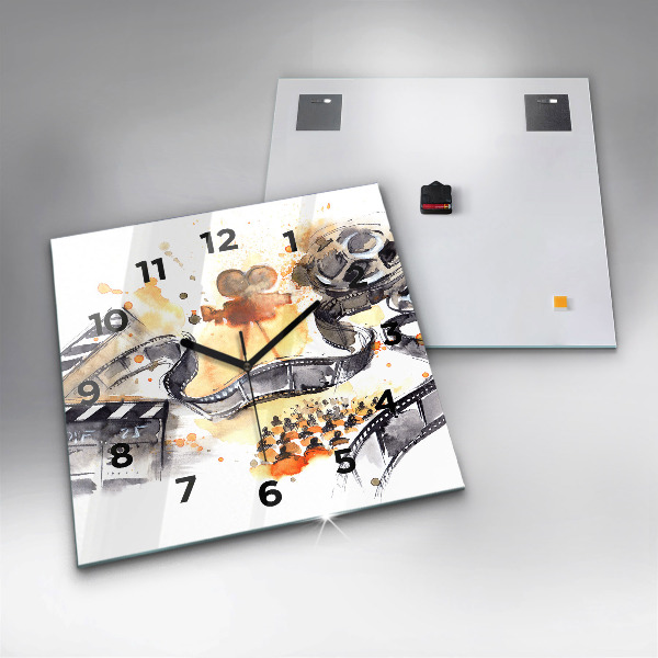 Wanduhr modern quadratisch Kinematographie Kamera