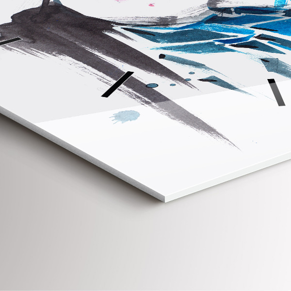 Wanduhr quadratisch Abstraktes Gesicht einer Frau