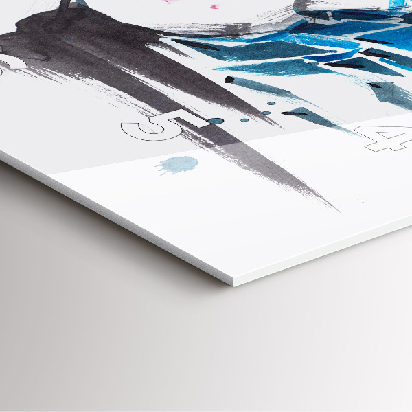 Wanduhr quadratisch Abstraktes Gesicht einer Frau