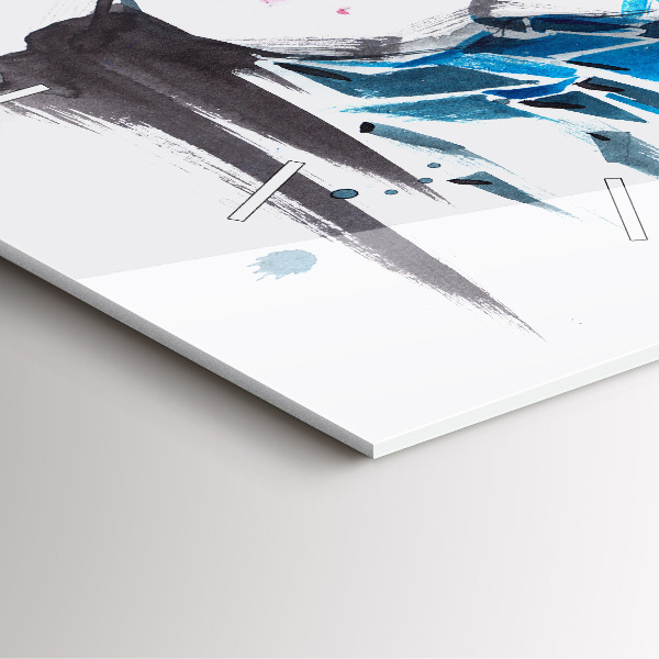 Wanduhr quadratisch Abstraktes Gesicht einer Frau