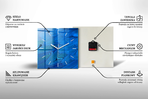 Wanduhr modern quadratisch Bär auf einem Hintergrund aus Eis