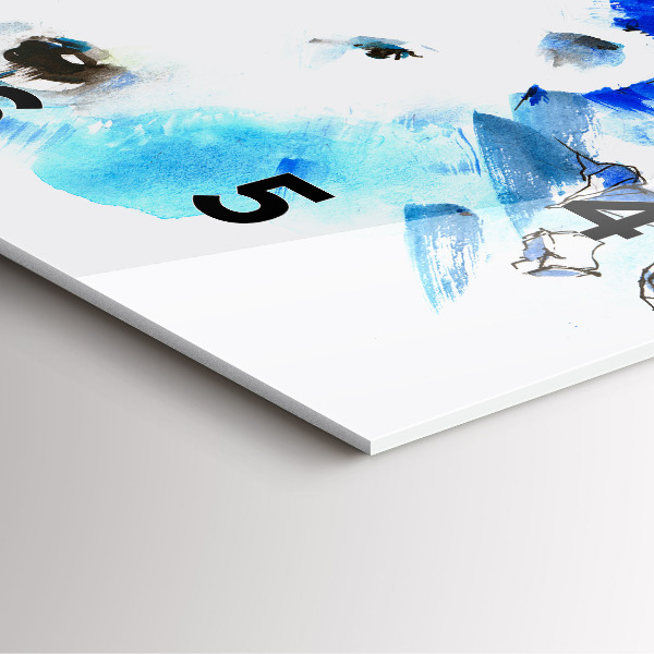 Wanduhr modern quadratisch Bär auf einem Hintergrund aus Eis