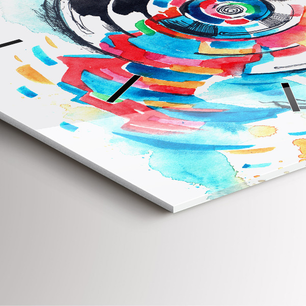 Wanduhr quadratisch mit motiv Fotografin mit Kamera