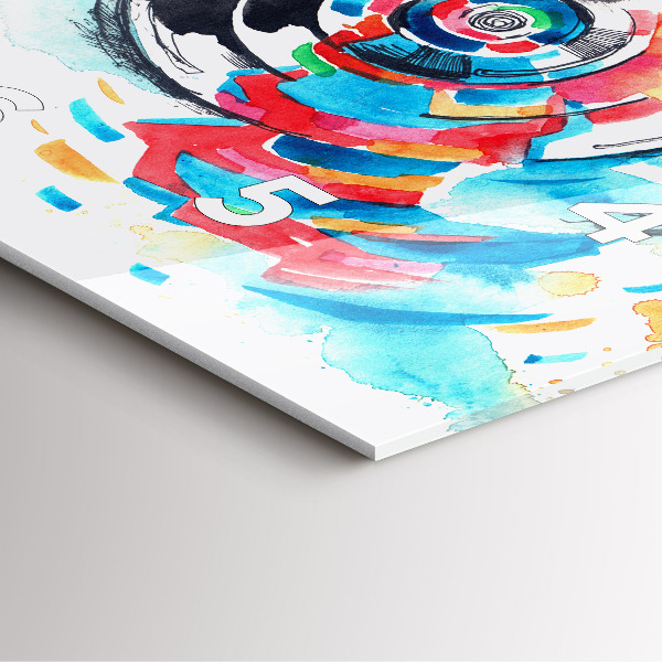 Wanduhr quadratisch mit motiv Fotografin mit Kamera