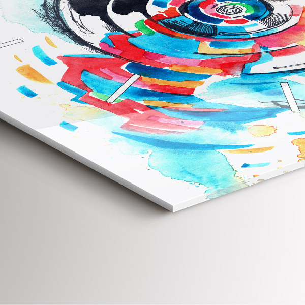 Wanduhr quadratisch mit motiv Fotografin mit Kamera