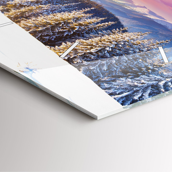 Wanduhr quadratisch Winterliche Berglandschaft