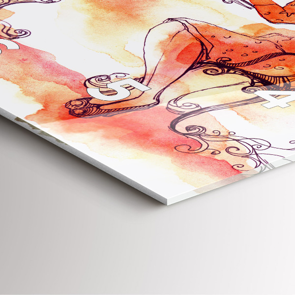 Wanduhr modern quadratisch Frau trinkt Tee