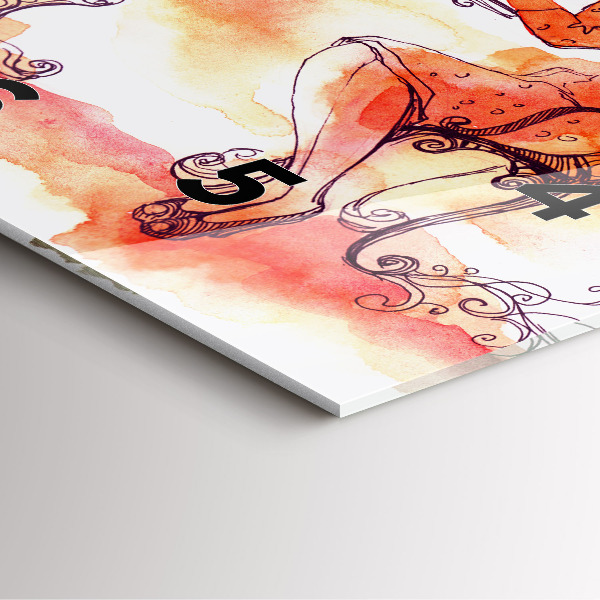 Wanduhr modern quadratisch Frau trinkt Tee