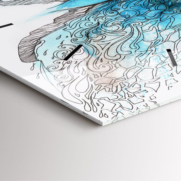 Wanduhr quadratisch mit motiv Gesicht in Form eines Schmetterlings