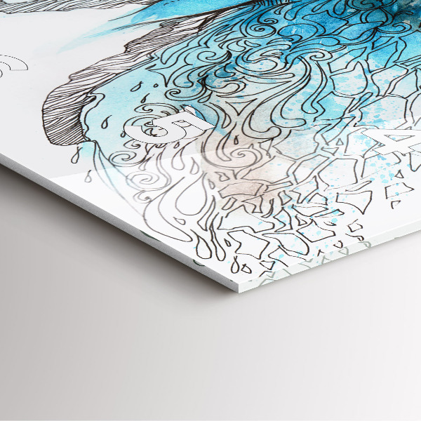 Wanduhr quadratisch mit motiv Gesicht in Form eines Schmetterlings