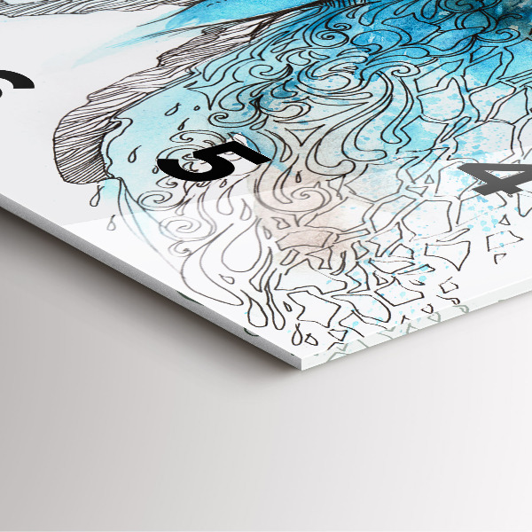 Wanduhr quadratisch mit motiv Gesicht in Form eines Schmetterlings