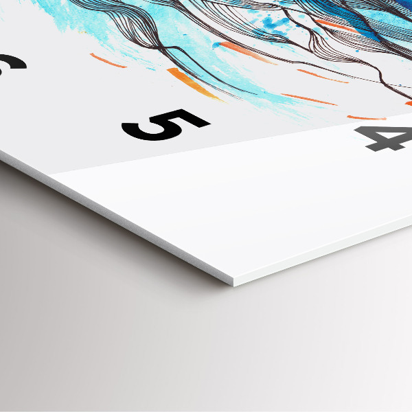 Wanduhr quadratisch mit motiv Illustration eines Kopfhörers