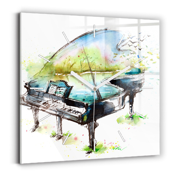 Wanduhr modern quadratisch Illustration der 4 Jahreszeiten