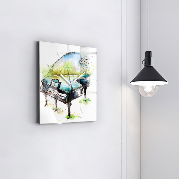 Wanduhr modern quadratisch Illustration der 4 Jahreszeiten