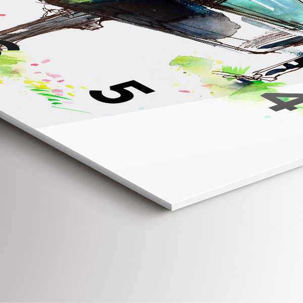 Wanduhr modern quadratisch Illustration der 4 Jahreszeiten