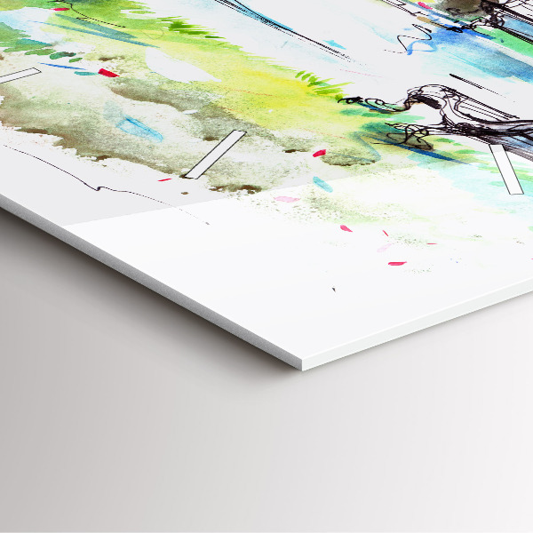 Wanduhr quadratisch Malerischer Frühling