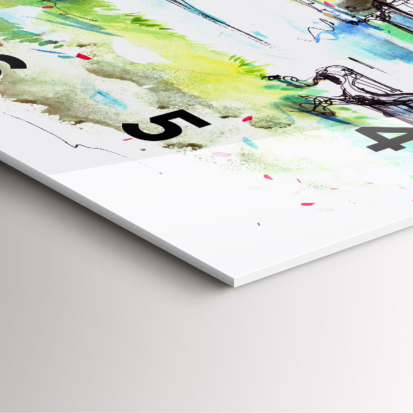 Wanduhr quadratisch Malerischer Frühling