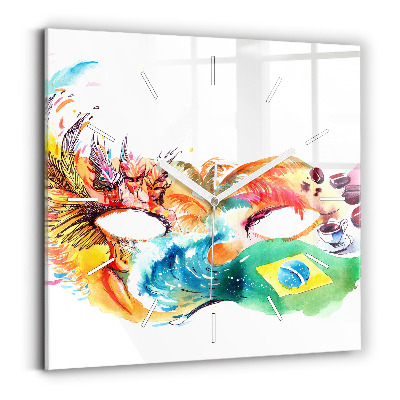 Wanduhr modern quadratisch Kultur - Flagge von Brasilien