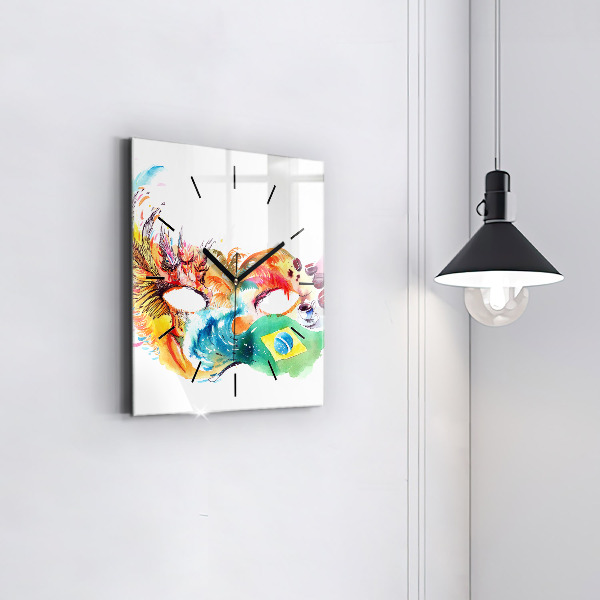 Wanduhr modern quadratisch Kultur - Flagge von Brasilien