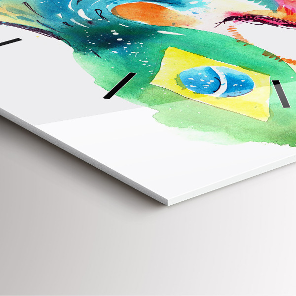 Wanduhr modern quadratisch Kultur - Flagge von Brasilien