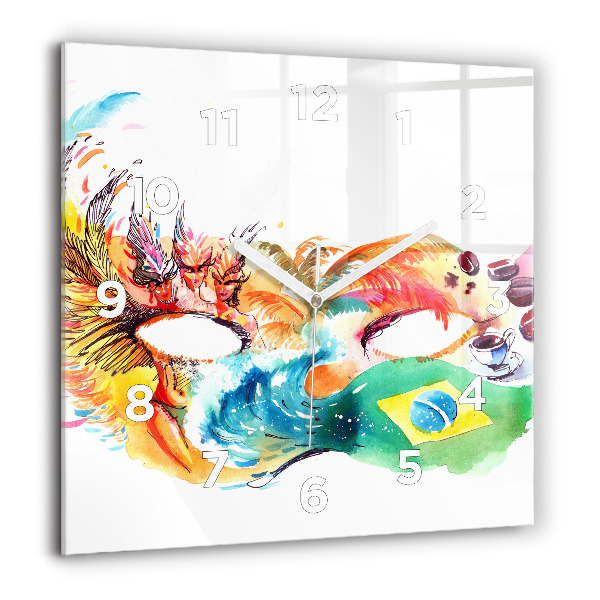 Wanduhr modern quadratisch Kultur - Flagge von Brasilien