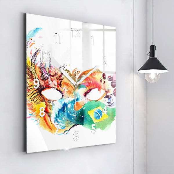 Wanduhr modern quadratisch Kultur - Flagge von Brasilien