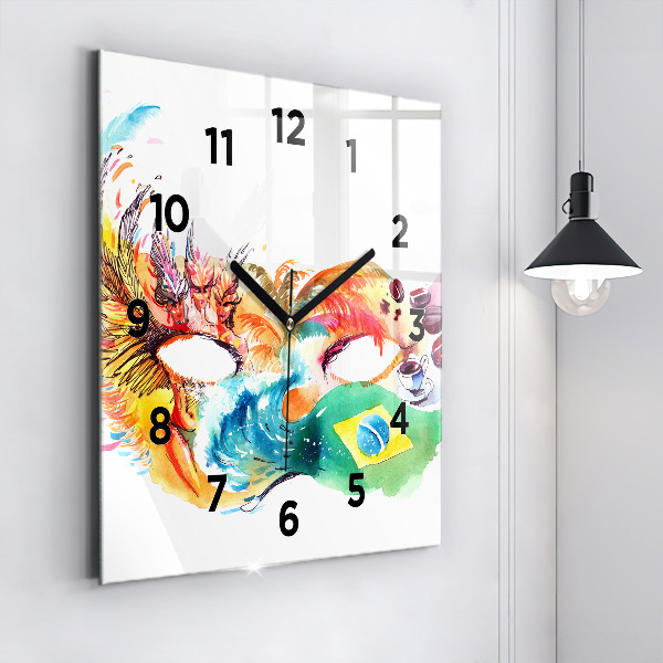 Wanduhr modern quadratisch Kultur - Flagge von Brasilien