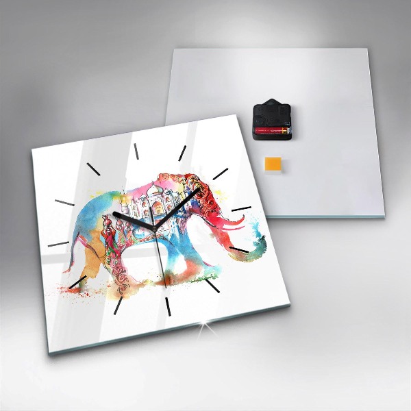 Wanduhr quadratisch mit motiv Kultur von Indien