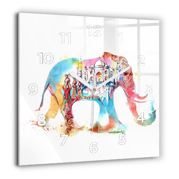 Wanduhr quadratisch mit motiv Kultur von Indien