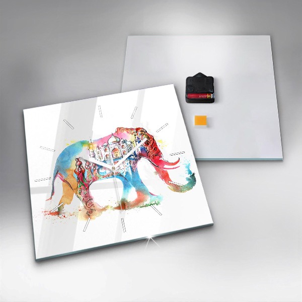 Wanduhr quadratisch mit motiv Kultur von Indien