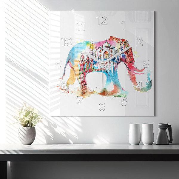 Wanduhr quadratisch mit motiv Kultur von Indien