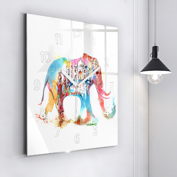 Wanduhr quadratisch mit motiv Kultur von Indien