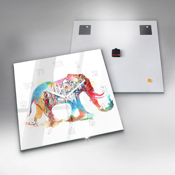 Wanduhr quadratisch mit motiv Kultur von Indien