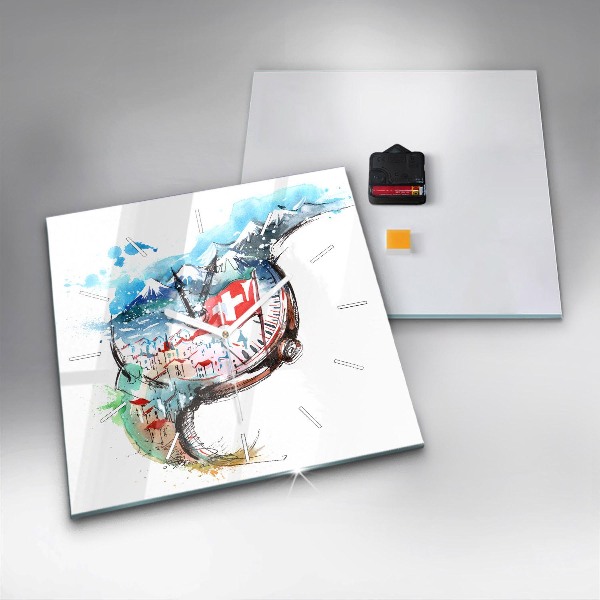 Wanduhr quadratisch Schweizer Uhr