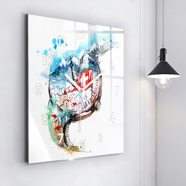 Wanduhr quadratisch Schweizer Uhr