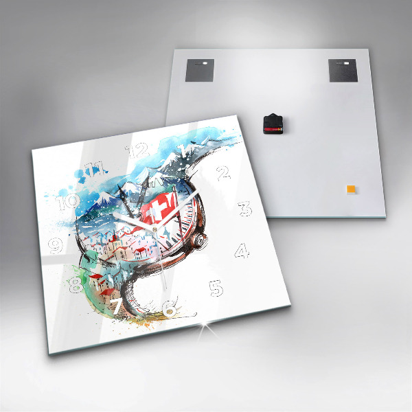 Wanduhr quadratisch Schweizer Uhr